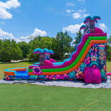 Load image into Gallery viewer, ‼️NEW‼️ 18' Tiki Splash Dual Lane Center Climb Water Slide