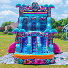 Load image into Gallery viewer, ‼️NEW‼️ 18' Tiki Splash Dual Lane Center Climb Water Slide