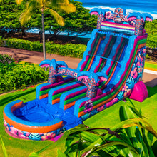 Load image into Gallery viewer, 20' Tiki Splash Dual Lane Center Climb Water Slide