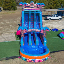 Load image into Gallery viewer, 20' Tiki Splash Dual Lane Center Climb Water Slide