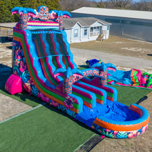 Load image into Gallery viewer, 20' Tiki Splash Dual Lane Center Climb Water Slide