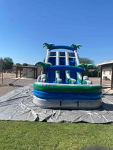 Load image into Gallery viewer, 18' Aloha Splash Center Climb Dual Lane Water Slide With Pool