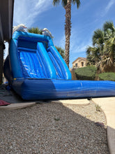 Load image into Gallery viewer, 14' DOLPHIN SPLASH INFLATABLE WATER SLIDE RENTAL