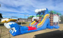Load image into Gallery viewer, MEGA SHARK XL DUAL LANE COMBO RENTAL WITH SLIDE  WET or DRY