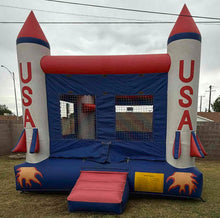 Load image into Gallery viewer, ROCKET SHIP BOUNCE HOUSE W/ BASKETBALL HOOP