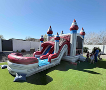 Load image into Gallery viewer, TITANIUM BOUNCE HOUSE DUAL LANE COMBO RENTAL WITH SLIDE   WET or DRY