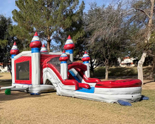 Load image into Gallery viewer, TITANIUM BOUNCE HOUSE DUAL LANE COMBO RENTAL WITH SLIDE   WET or DRY
