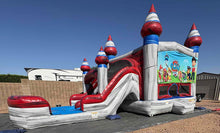 Load image into Gallery viewer, TITANIUM BOUNCE HOUSE DUAL LANE COMBO RENTAL WITH SLIDE   WET or DRY