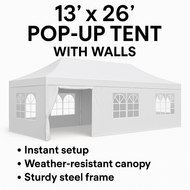 13' X 26' Pop Up Tent WITH WALLS
