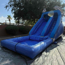 Load image into Gallery viewer, 14' DOLPHIN SPLASH INFLATABLE WATER SLIDE RENTAL
