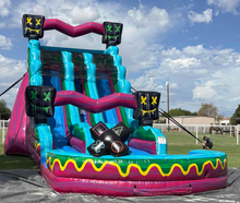 Load image into Gallery viewer, ‼️NEW‼️ 20'  Gamer Dual Lane Center Climb  Water Slide Rental- With Pool