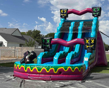 Load image into Gallery viewer, ‼️NEW‼️ 20'  Gamer Dual Lane Center Climb  Water Slide Rental- With Pool