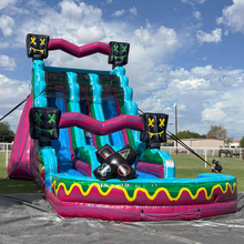 Load image into Gallery viewer, ‼️NEW‼️ 20'  Gamer Dual Lane Center Climb  Water Slide Rental- With Pool