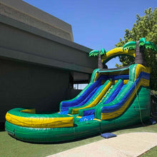 Load image into Gallery viewer, 16' Green Jungle  Dual Lane waterslide