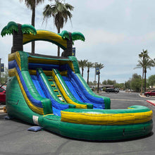 Load image into Gallery viewer, 16' Green Jungle  Dual Lane waterslide