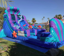Load image into Gallery viewer, 16' Under the Sea Single Lane Waterslide with Pool