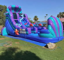 Load image into Gallery viewer, 16' Under the Sea Single Lane Waterslide with Pool