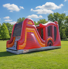Load image into Gallery viewer, 30' SHADOW #7 INFLATABLE OBSTACLE COURSE WITH BASKETBALL AND CLIMBING RENTAL- Dry Only