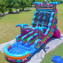 Load image into Gallery viewer, ‼️NEW‼️ 18' Tiki Splash Dual Lane Center Climb Water Slide