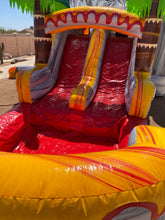 Load image into Gallery viewer, T-REX BOUNCE HOUSE DUAL LANE COMBO RENTAL WITH SLIDE WET or DRY