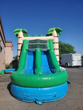 Load image into Gallery viewer, TROPICAL XL DUAL LANE BOUNCE HOUSE COMBO RENTAL WITH SLIDE.   WET or DRY