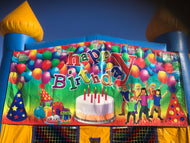 HAPPY BIRTHDAY BOUNCE HOUSE BANNER