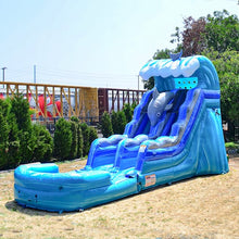 Load image into Gallery viewer, 16' Dolphin Water Slide Rental With Pool